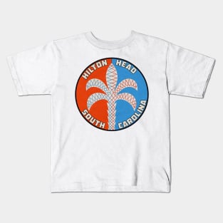 Hilton Head South Carolina Vintage Palm Tree Kids T-Shirt